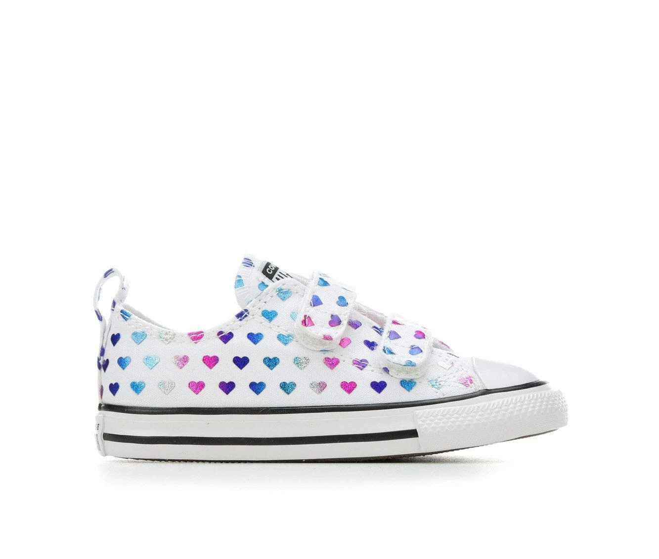Girls' Converse Toddler Chuck Taylor All Star 2V Foil Heart Ox Sneakers 1 Girls' Converse Toddler Chuck Taylor All Star 2V Foil Heart Ox Sneakers