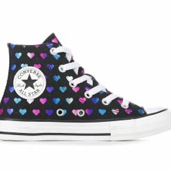 Girls' Converse Little Kid Chuck Taylor All Star Foil Heart Hi Sneakers