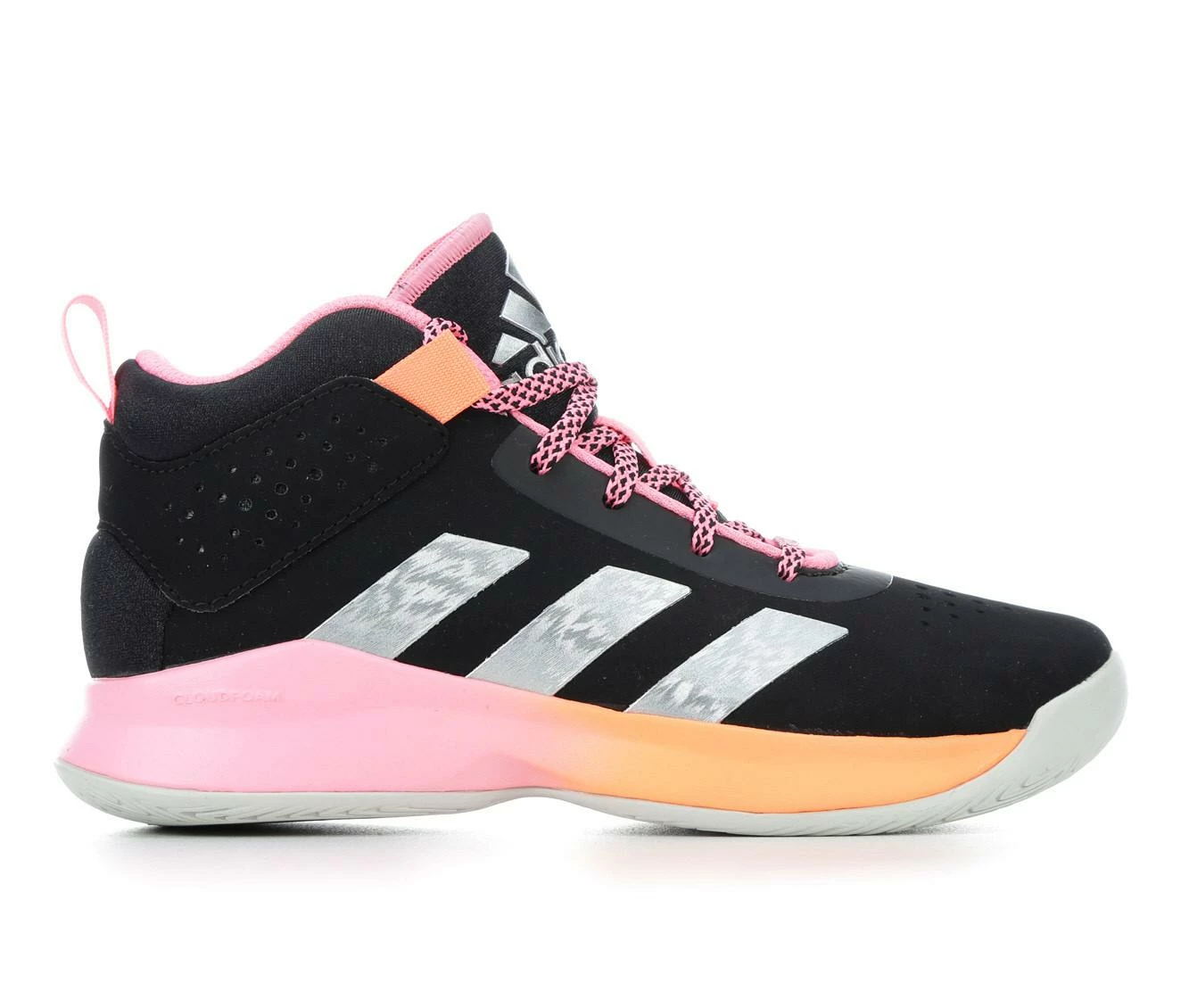 Girls' Adidas Little Kid & Big Kid Cross 'Em Up Wide Width Basketball Shoes 2 Girls' Adidas Little Kid & Big Kid Cross 'Em Up Wide Width Basketball Shoes - Image 2