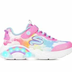 Girls' Skechers Little Kid Rainbow Racer Light-Up Wedge Sneakers
