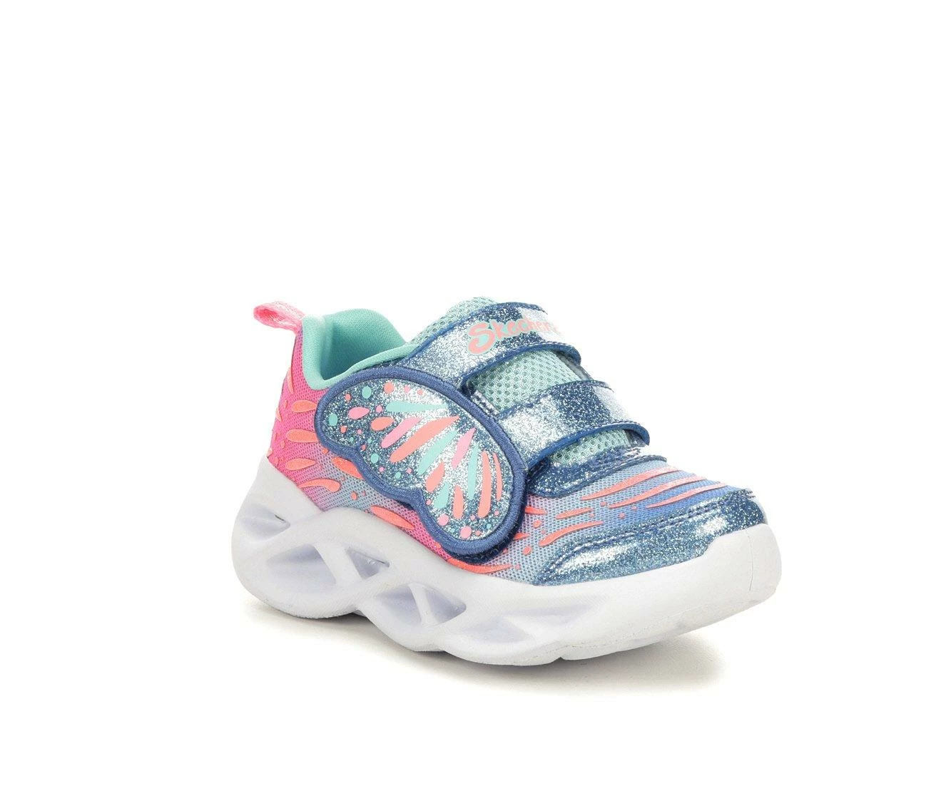 Girls' Skechers Toddler & Little Kid Twisty Brights Wingin' It Light-Up Sneakers 3 Girls' Skechers Toddler & Little Kid Twisty Brights Wingin' It Light-Up Sneakers - Image 3