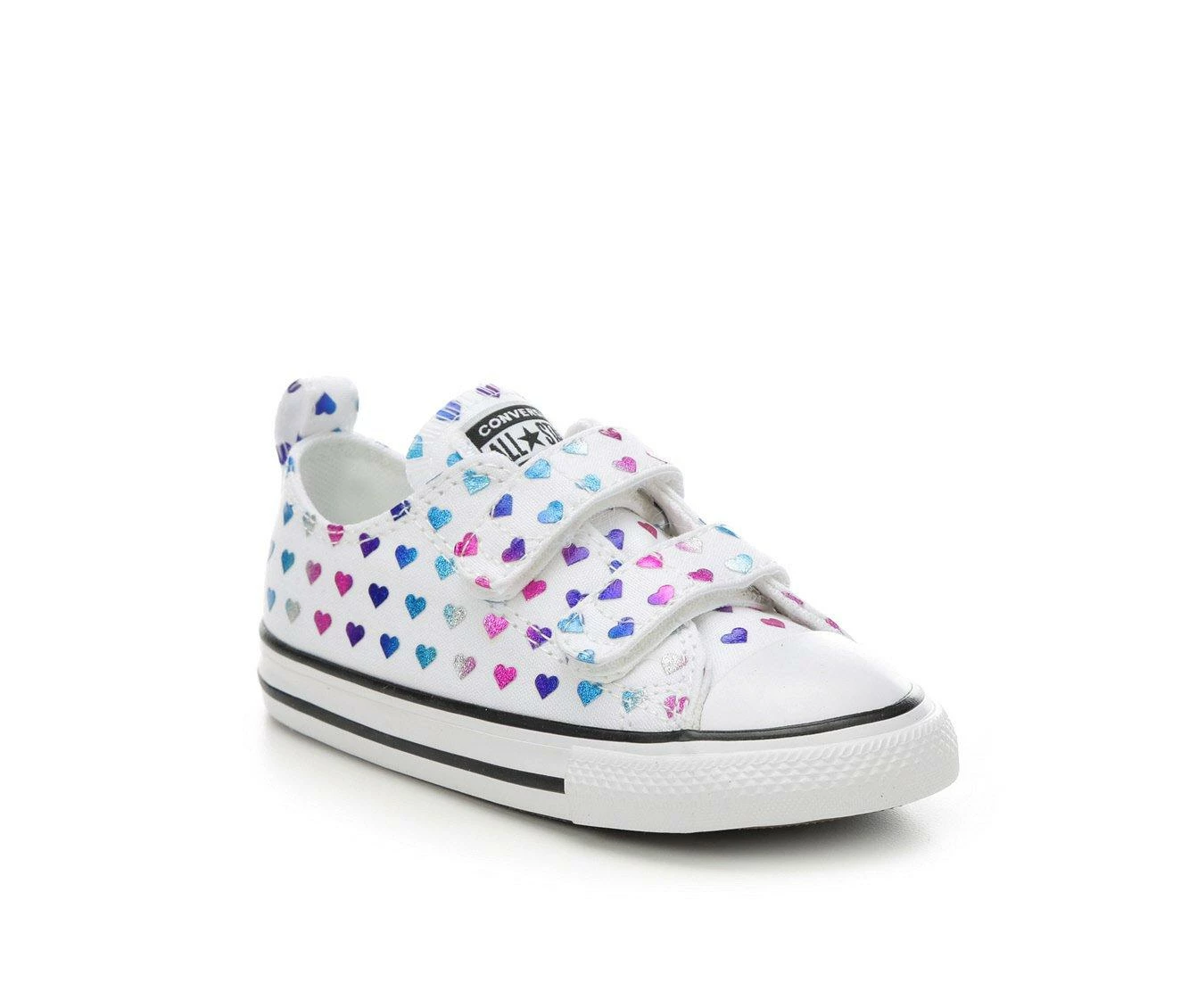 Girls' Converse Toddler Chuck Taylor All Star 2V Foil Heart Ox Sneakers 3 Girls' Converse Toddler Chuck Taylor All Star 2V Foil Heart Ox Sneakers - Image 3