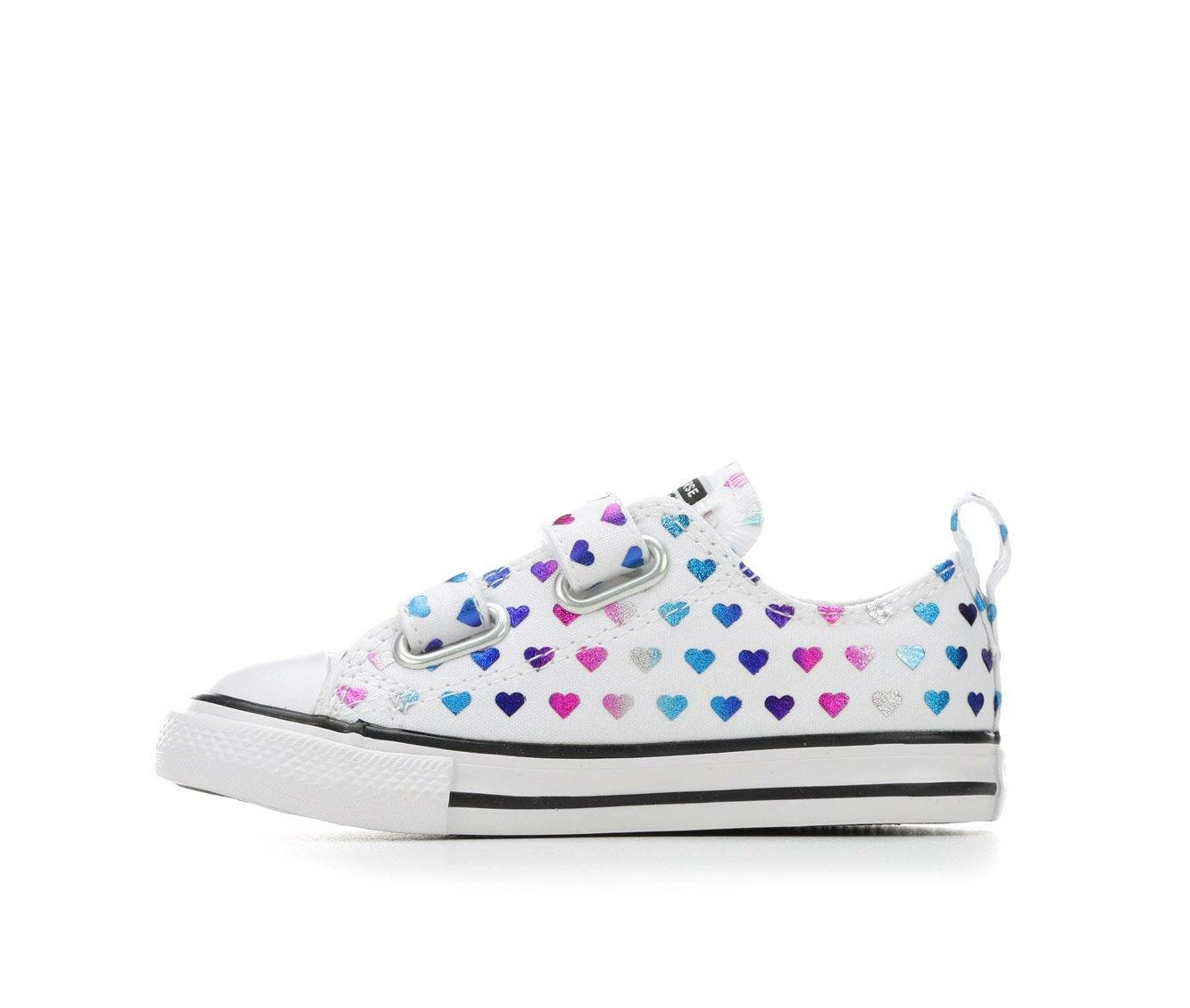 Girls' Converse Toddler Chuck Taylor All Star 2V Foil Heart Ox Sneakers 4 Girls' Converse Toddler Chuck Taylor All Star 2V Foil Heart Ox Sneakers - Image 4